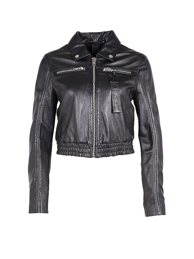 GIPSY BY MAURITIUS Lederjacke Cropped Fit Damara schwarz | M